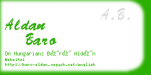 aldan baro business card